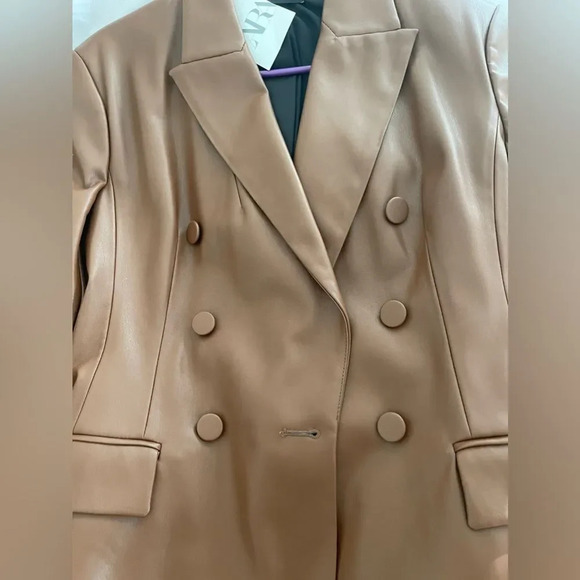 Zara Brown Double-breasted Faux Blazer Brandy Jacket Blazer, NWT - Picture 10 of 15